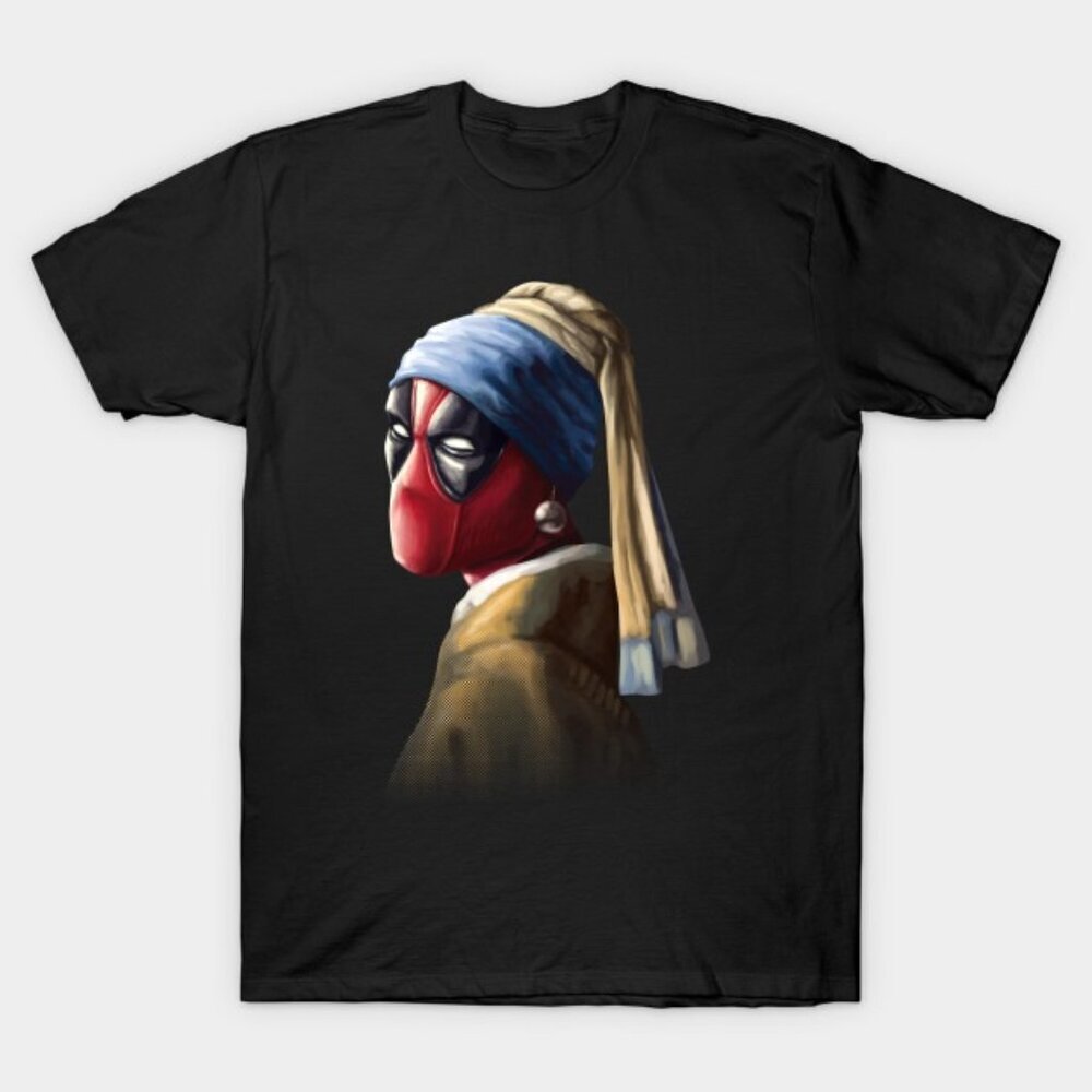 Deadpool Hero With A Pearl Earring Retro Comic Fan Collector Classic Artwork 05